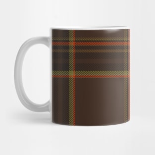 Orange brown and sage Tartan Plaid Pattern Mug